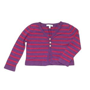 🆕 Purple & Red Striped Light Weight Cardigan